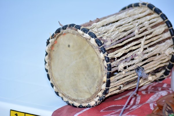 A picture containing a musical instrument used by Yorùbá people during ceremonies.